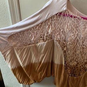 SOFT PINK HEAVY TEA-SHIRT MATERIAL BLOUSE S